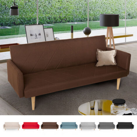 Canapé convertible 3 places clic clac inclinable en tissu design nordique Perla