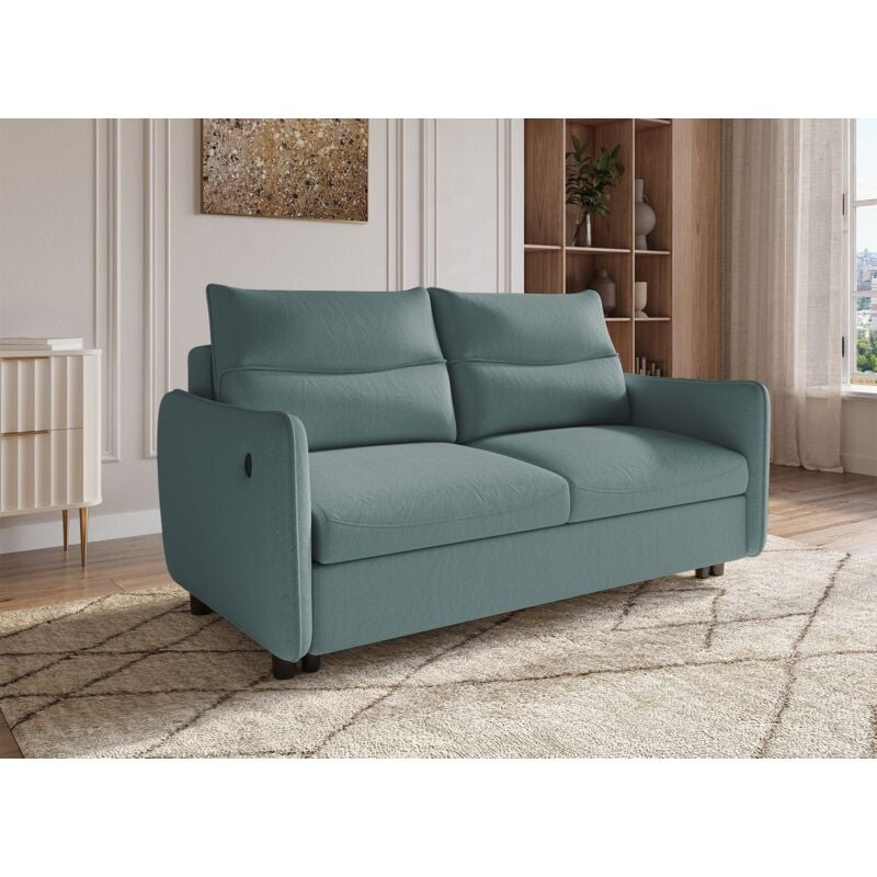 Deco In Paris - zadig - Canapé convertible 3 places en tissu vert zadig