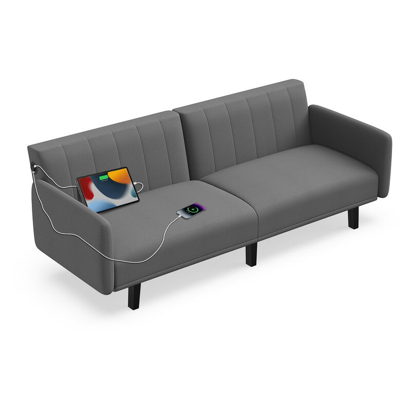 Wowttrelax - Canapé convertible 3 places gris