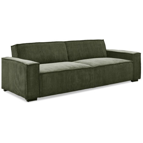 Canapé Convertible 3 Places Velours "Dudley" 230cm Vert