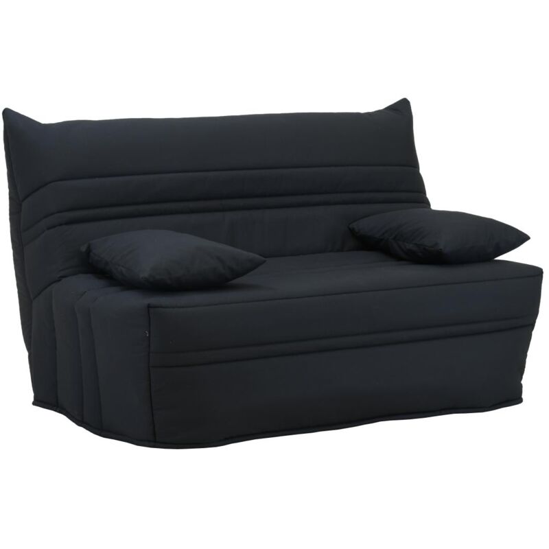 Canapé convertible BZ 100% coton fermeture assistée, 160x200 cm noir CANYON III
