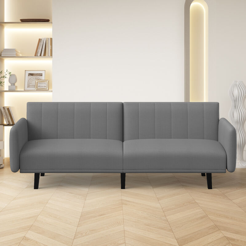 Wowttrelax - Canapé convertible, canape 3 Places, avec usb, accoudoir amovible, pour Salon, Appartement, Petit Espace,Pieds en métal 170x75x78cm, Gris