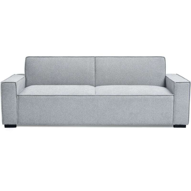 Cotecosy – Canapé convertible clic-clac 3 places – Tissu effet lin gris clair – Dimensions L230 x P94 x H75 cm – Densité assise 25 kg/m³ Cotecosy – Canapé convertible clic-clac 3 places – Tissu effet lin gris clair – Dimensions L230 x P94 x H75 cm – Densité assise 25 kg/m³