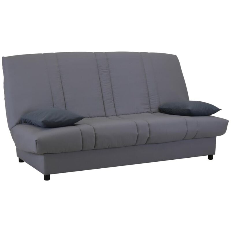 Vente-unique - Canapé convertible clic-clac en tissu gris farwest iii