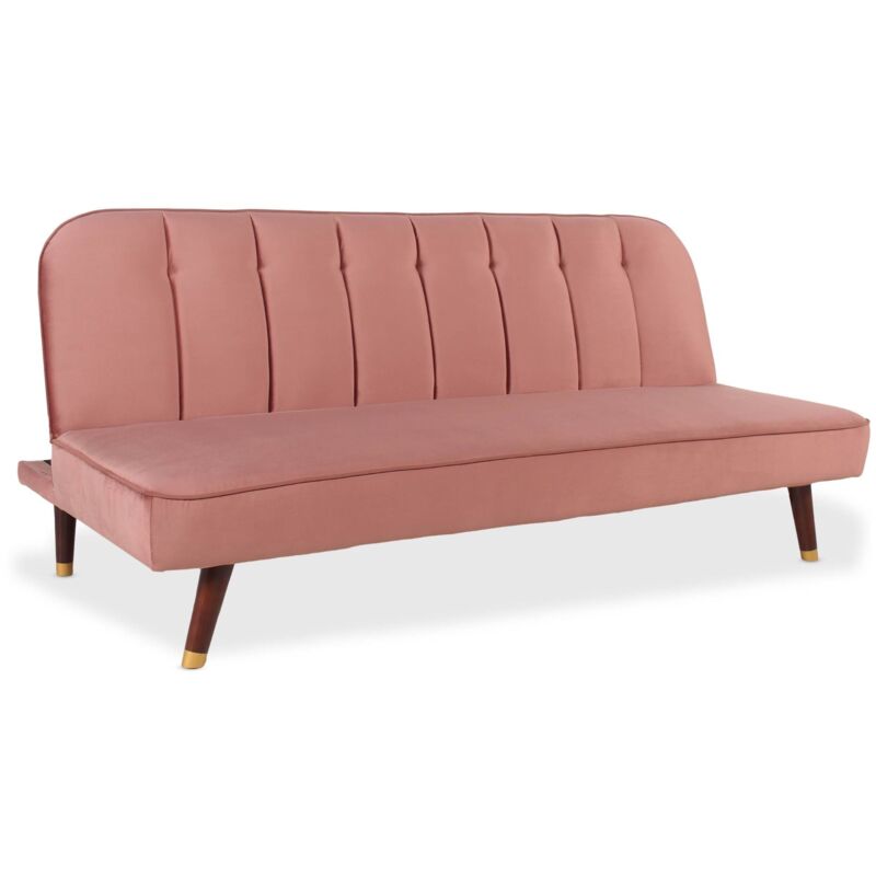 Canapé convertible clic-clac Olympia Velours Rose - Rose