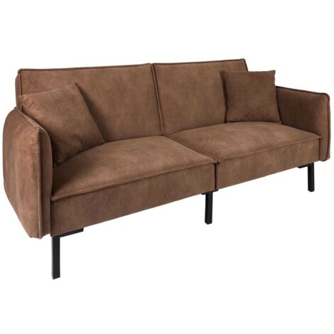 Canapé convertible club effet cuir 3 places GRIMSTAD