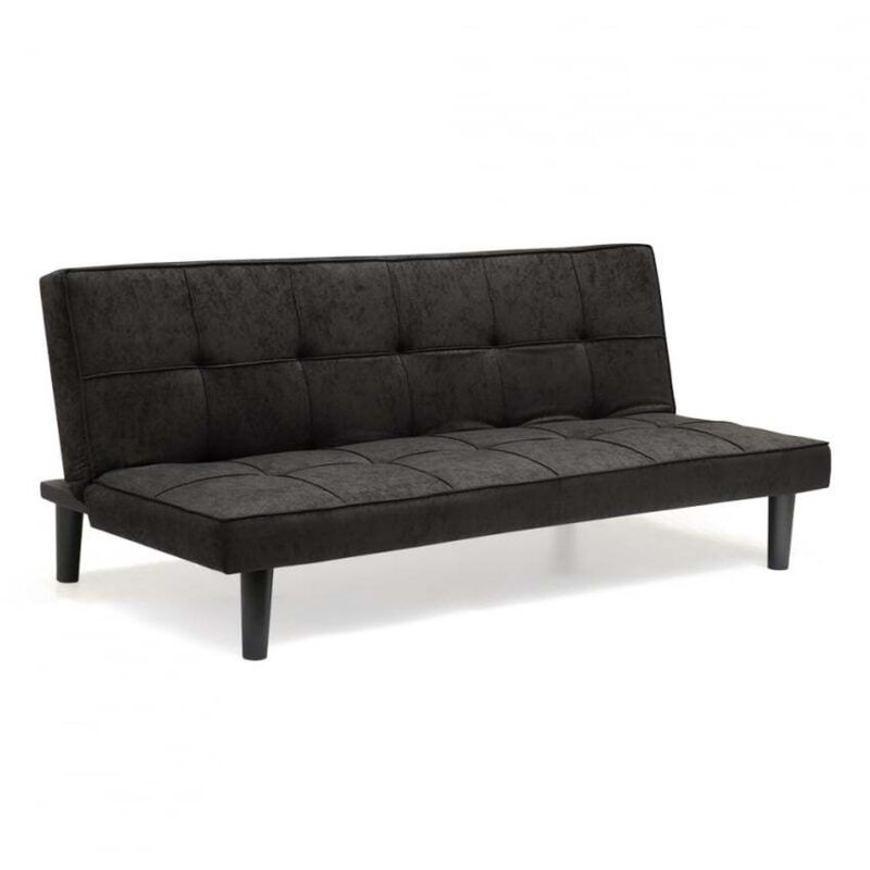 Canapé Convertible 2 Places en tissu clic-clac pour chambre et bureau Giada - Noir Canapé Convertible 2 Places en tissu clic-clac pour chambre et bureau Giada - Noir