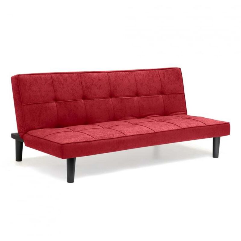 Modus Sofà – Canapé convertible 2 places clic-clac en tissu – Dimensions 179x91x76 cm – Design moderne – Rouge pour petits espaces