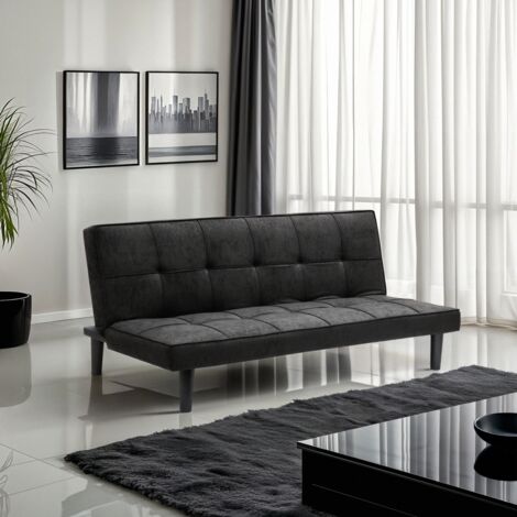 Canape Convertible Design En Tissu 2 Places Pour Maison Et Bureau Giada Dark Di3178gin