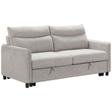 Canapé convertible en tissu 3 places Totonto-Gris clair