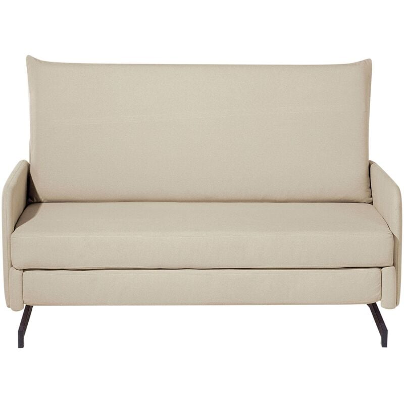 Beliani - Canapé Convertible en Tissu Beige Housse Amovible Très Confortable Chic Belfast