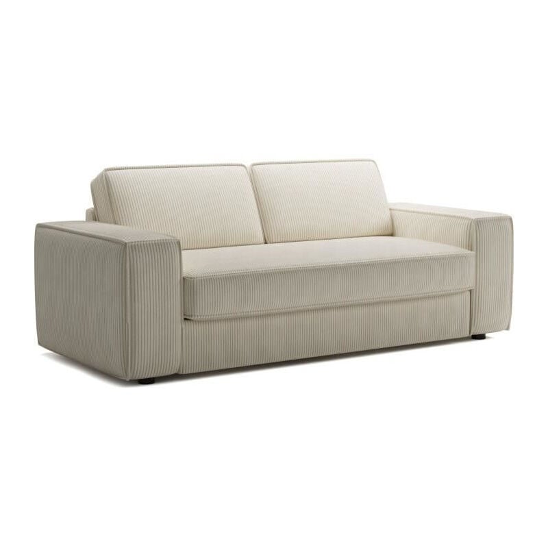Canapé convertible express en velours côtelé - PAOLA - 210 x 100 x 87 cm