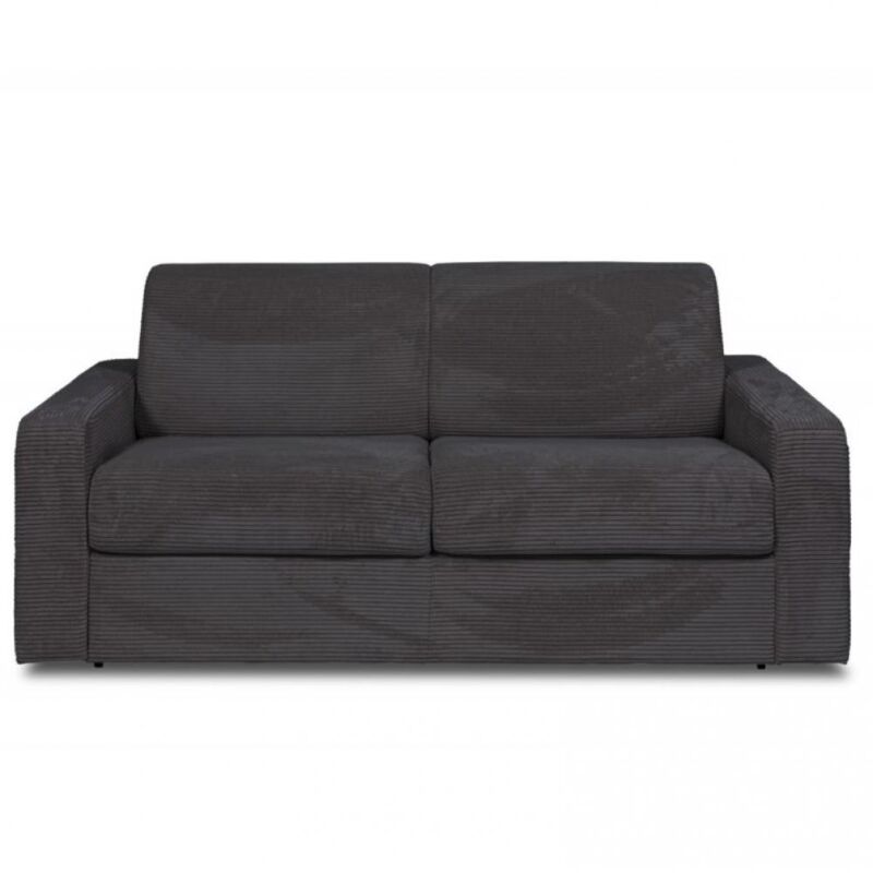 Canapé convertible express MIDNIGHT 160cm matelas 16cm velours côtelé zoom graphite