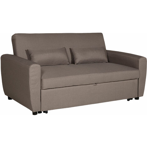 Canapé convertible MATT 2 places taupe