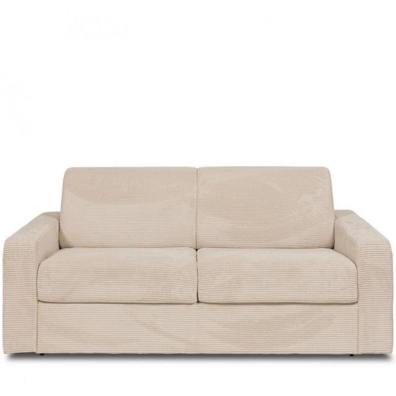 Inside75 - Canapé convertible express midnight 140cm matelas 16cm velours Côtelé beige Inside75 - Canapé convertible express midnight 140cm matelas 16cm velours Côtelé beige