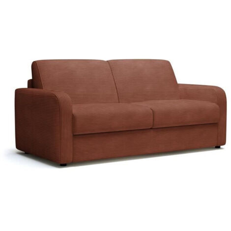 Canapé convertible MONDO TOM 3 places terracotta 185x100x87 cm - Matelas 140x190 cm