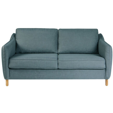 Canapé convertible ouverture express 2 places en tissu - Bleu pétrole - VORNAY