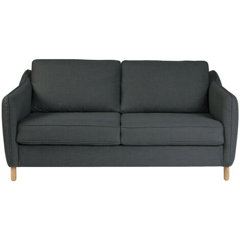 Canapé convertible ouverture express 2 places en tissu - Gris anthracite - VORNAY