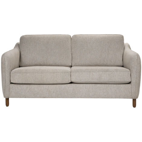 Canapé convertible ouverture express 2 places en tissu pieds bois foncé - Naturel chiné - Vornay