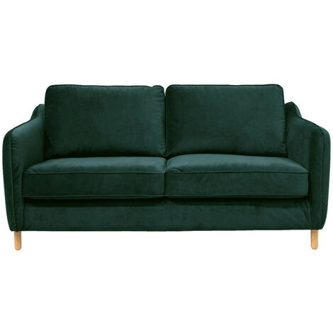 Canapé convertible ouverture express 2 places en velours - vert eucalyptus - VORNAY