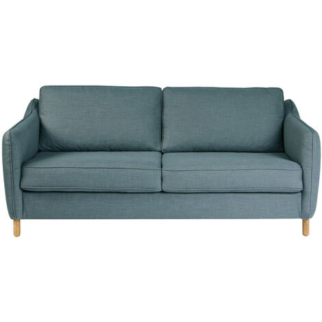 Canapé convertible ouverture express 3 places en tissu - Bleu pétrole - VORNAY
