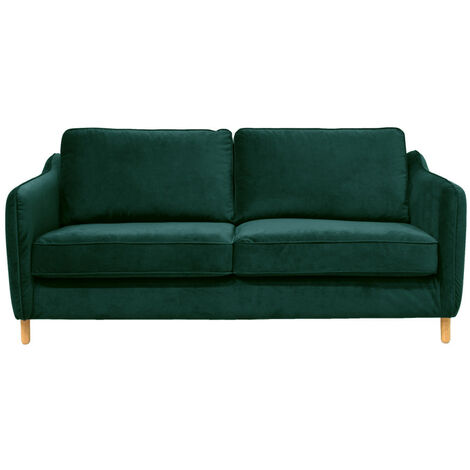 Canapé convertible ouverture express 3 places en velours - vert eucalyptus - VORNAY