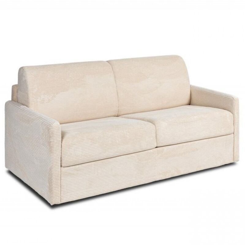 Italian Spirit - Canapé convertible paradiso express 120cm matelas 14cm velours côtelé crème