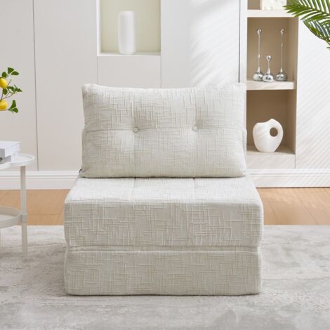 Canapé convertible pliant-avec coussins et dossier-matelas confortable pour salon et chambre-79x79x57(cm)