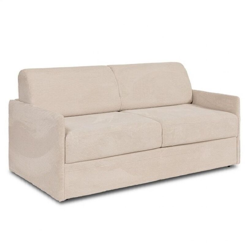 Inside75 - Canapé lit express colosse 160 cm matelas 22 cm à mémoire de forme velours Côtelé beige Inside75 - Canapé lit express colosse 160 cm matelas 22 cm à mémoire de forme velours Côtelé beige