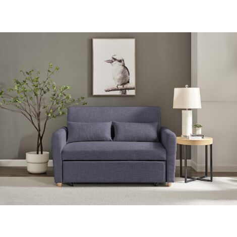 Canapé convertible scandinave en tissu gris foncé KALAYA