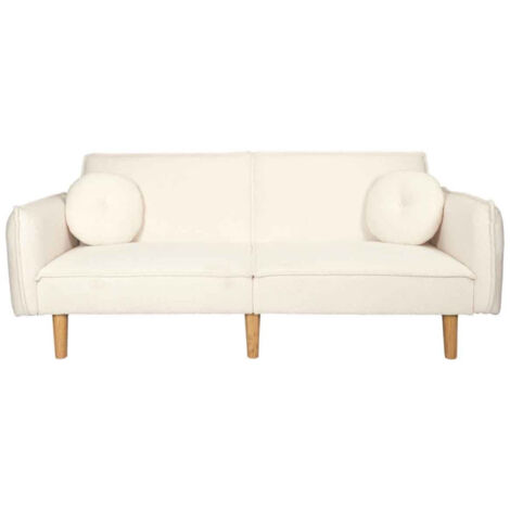 Canapé Convertible Scandinave "Freya" 198cm Blanc