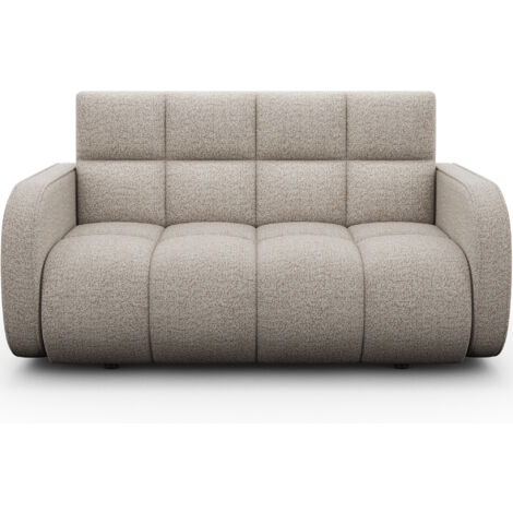 Canapé convertible tissu DENVERS – Avec coffre de rangement-Beige