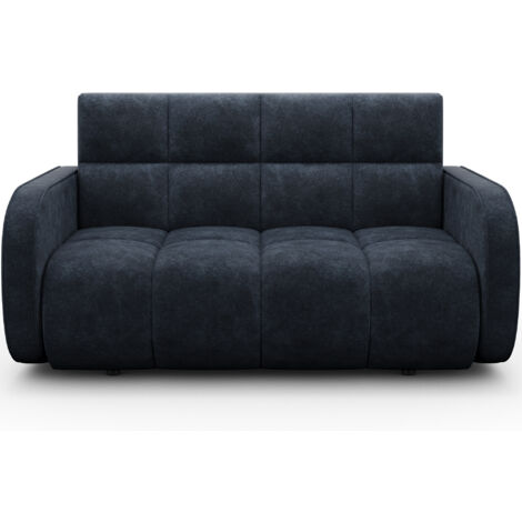Canapé convertible tissu DENVERS – Avec coffre de rangement-Noir