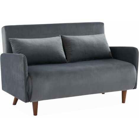 Canapé 2 places en velours bleu foncé Mona | Maisons du Monde