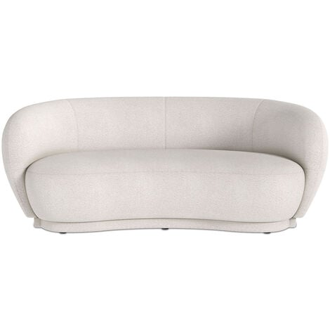 PRIVATEFLOOR Canapé courbe 3 places en tissu bouclé - Curvy Blanc