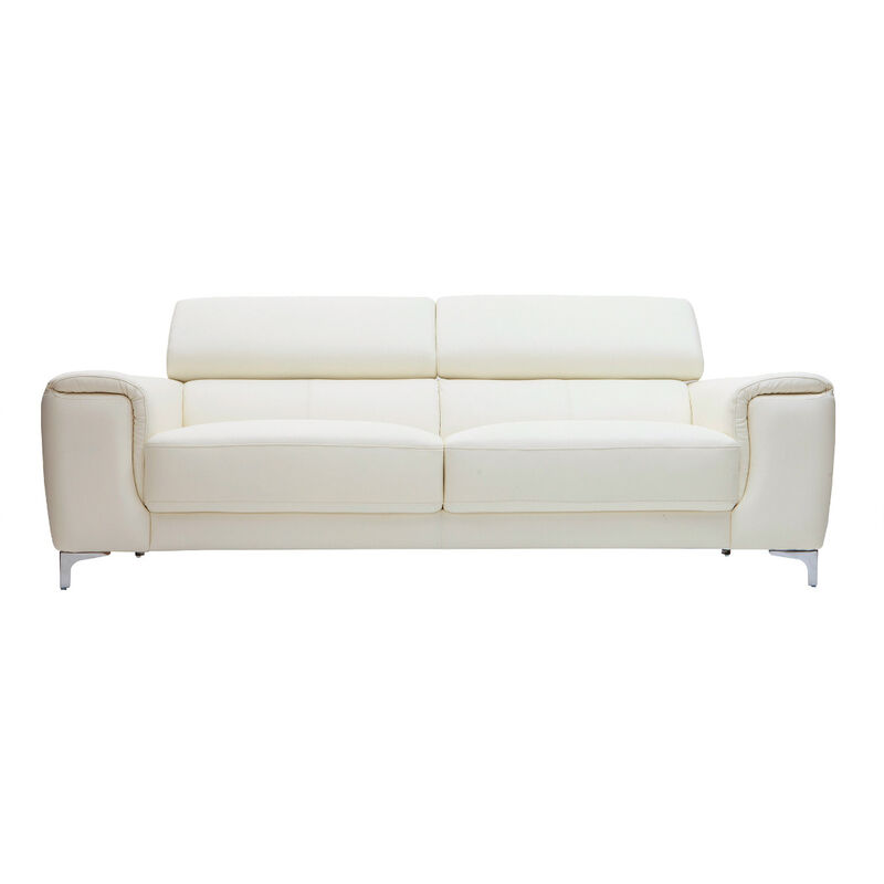 Canapé droit 3 places Blanc Cuir Design Confort Promotion
