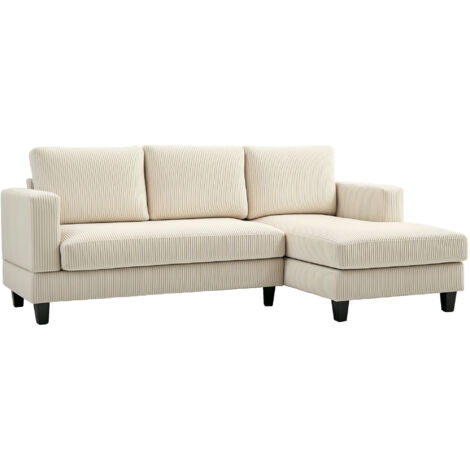 Canapé d’angle 3 places ASEL velours beige
