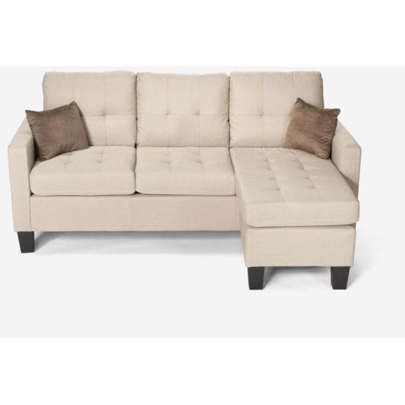 Modus Sofà – Canapé d'angle 3 places moderne avec méridienne – Housse en tissu 100% polyester – Dimensions 186x138x91,5 cm – Beige Modus Sofà – Canapé d'angle 3 places moderne avec méridienne – Housse en tissu 100% polyester – Dimensions 186x138x91,5 cm – Beige