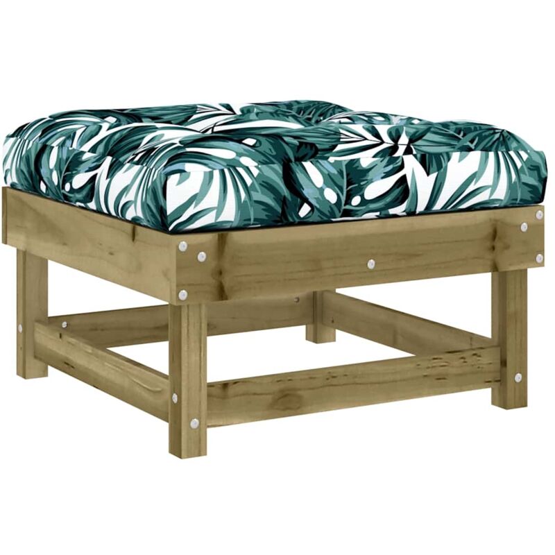 Vidaxl - Repose-pied de jardin avec coussin bois de pin imprégné