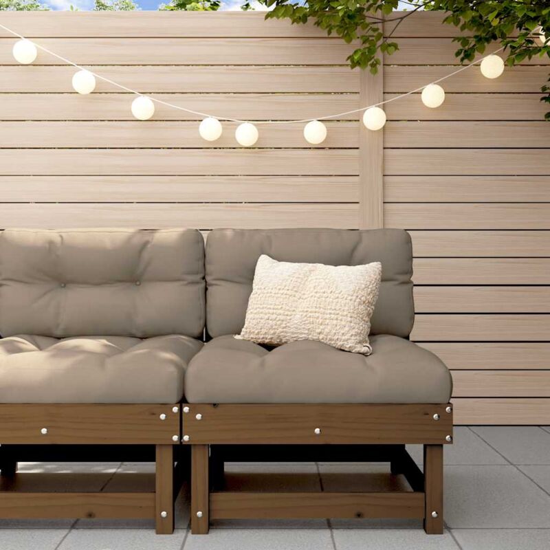 Vidaxl - Furniture Limited - Canapé central avec coussins marron miel bois