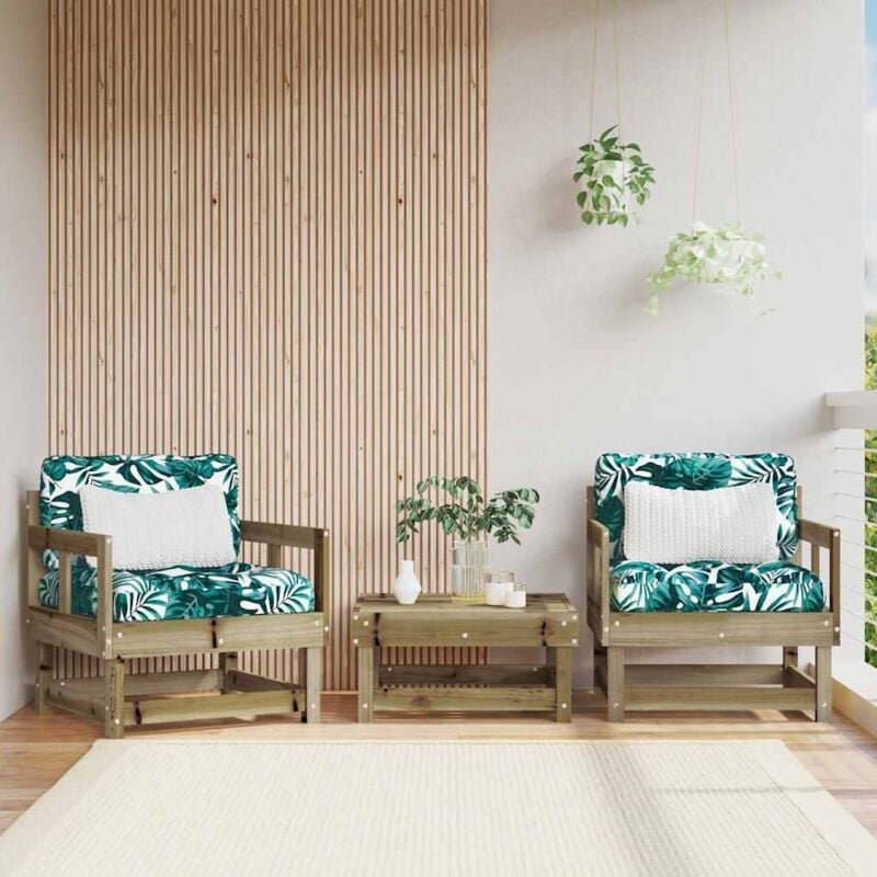 Vidaxl - Furniture Limited - Chaises de jardin avec coussins lot de 2 bois