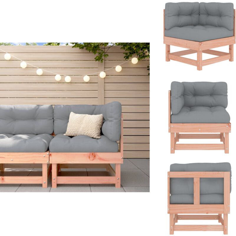 Canapé d'angle avec coussins bois massif douglas - Canapé D'angle - Mobilier De Jardin - Canapé Extérieur - Jardin - Terrasse
