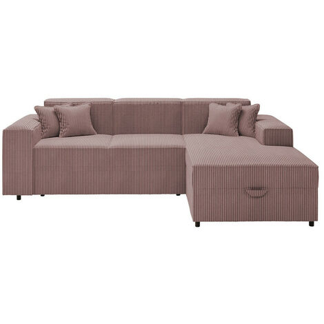 Canapé d'angle Clovis 116, Poso 27, Fonction de couchage, Boîte de literie, 253x166x79cm, 0
