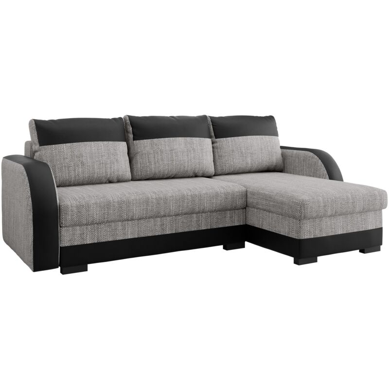 Mobilier1 - Canapé d'angle Columbus 111, Soft 011 + Lawa 05, Fonction de couchage, Boîte de literie, 230x140x85cm, 0