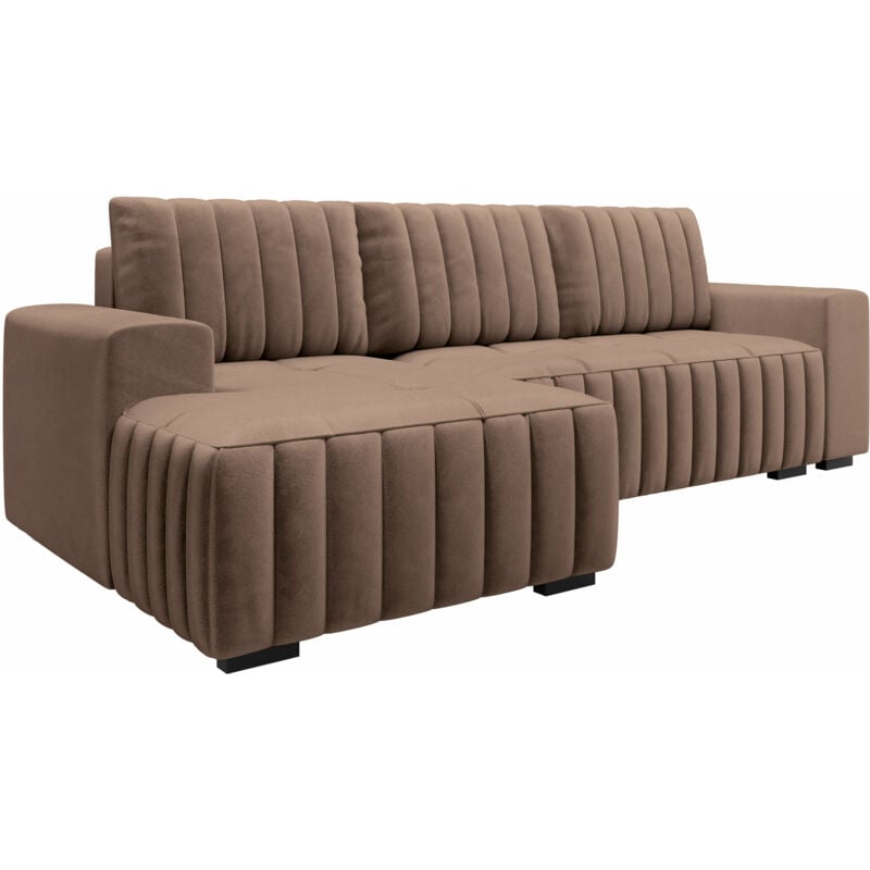 Mobilier1 - Canapé d'angle Columbus 154, Manila 05, Fonction de couchage, Boîte de literie, 240x140x85cm, 0