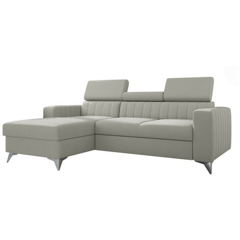 Canapé d'angle Columbus 170, Mono 244, Fonction de couchage, Boîte de literie, 236x172x82cm