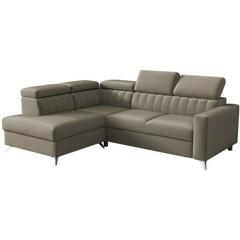 Canapé d'angle Columbus 202, Velutto 3, Fonction de couchage, Boîte de literie, 249x195x80cm