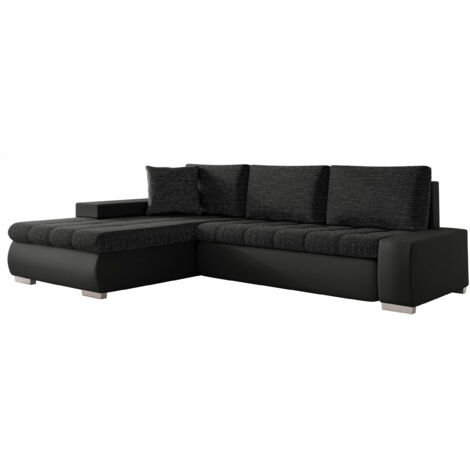Canapé d'angle Comfivo 112, Soft 011 + Lawa 06, Fonction de couchage, Boîte de literie, 265x185x85cm, 0