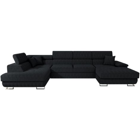 Canapé d'angle Comfivo 138, Poso 135, Fonction de couchage, Boîte de literie, 345x202x71cm, 0