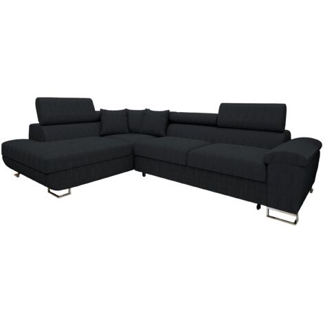 Canapé d'angle Comfivo 139, Poso 135, Fonction de couchage, Boîte de literie, 270x202x71cm, 0